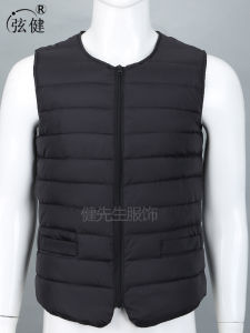 Cotton Vest Men down Cotton-Padded Vest Spring Autumn and Winter Loose and Warm Middle-Aged and Elderly Cotton Waistcoat Mens Cotton-Padded Coat Liner