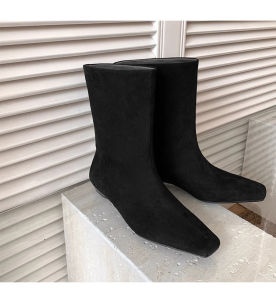CAIZINI | Vintage Wedge Mid Calf Slouch Boots