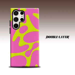 Neon Pink Blob Abstract For Samsung Galaxy S26 S25 S24 A56 A36 Dual Layer Luxury Fashion Full Lens Protective Case