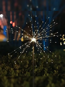 90/120/200/210LED 8 Lighting Mode Solar Firework Outdoor Garden Decor Christmas Lights