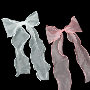 คลิปผมอะซิเตตสไตล์หวานขนาด26.5*14.6ซม. ประดับโบว์เจ้าหญิงเด็กผู้หญิงลูกไม้ตกแต่งงานปาร์ตี้เทศกาลริบบิ้น