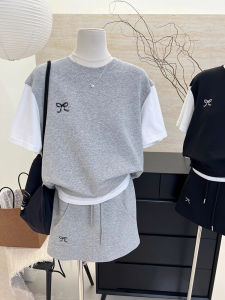 Bộ Đồ Hai Mảnh Thêu Thời Trang Mùa Hè Cho Nữ Váy Ngắn Đa Năng Phong Cách Thường Ngày Thiết Kế Tay Ngắn Cổ Tròn