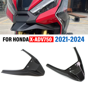For HONDA X-ADV750 2021 2022 2023 2024 Motorcycle Accessories Beak Nose Cone Extension Cover Black Carbon Front Wheel Fender