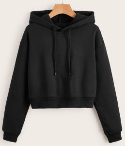 Áo Nỉ Trùm Đầu Ngắn Có Dây Rút Spliced Hoodie Áo Nỉ Trùm Đầu Thường Ngày Có Dây Rút Phong Cách Đường Phố Màu Trơn Cho Nữ Mùa Xuân