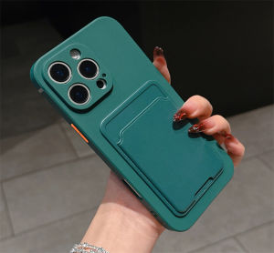 Liquid Silicone Card Holder Phone Case For OPPO Reno 11 13 F 14 Pro 14F F 4G 5G Shockproof Soft Casing With Card Slot Design Camera Protection Cover