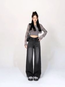 YORIKOO LOOSE HIGHWAIST BAGGY JEANS HANGOVER WANITA