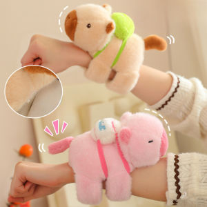 Capybara Plush Toy Kawaii Stuffed Animals Fluffy Capybara with Strawberry Tortoise Slap Bracelet Keychain Birthday Gift