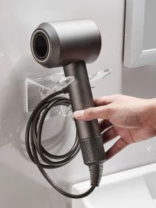 Acrylic Accessible Luxury For Home Bathroom Hair Dryer Rack Bathroom Punch-Free Wall-Mounted Storage Hair Dryer Rack