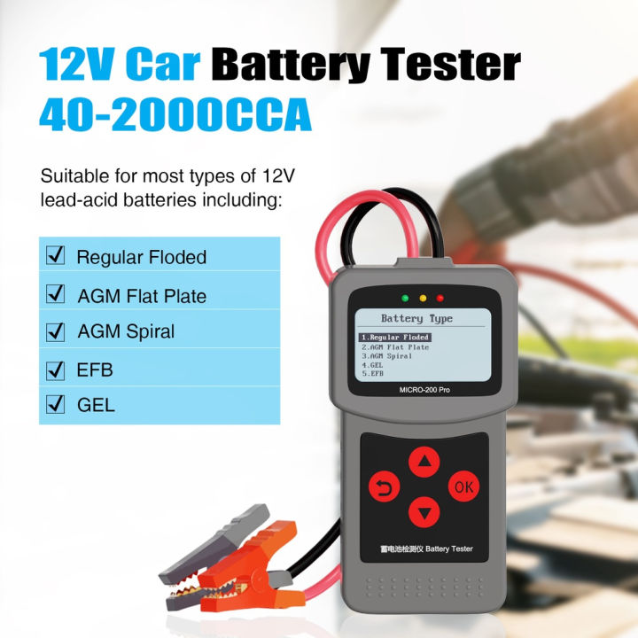 Micro200Pro 12V Car Battery CCA Test Diagnostic Tool For Cranking And