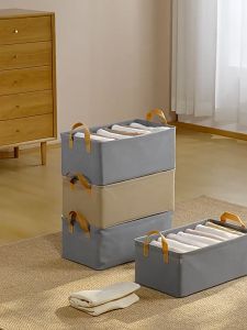 Siêu rẻ - Hộp đựng quần áo hoa cúc có quai xách size 47x28cm hộp vải canvas chữ nhật chứa đồ khung thép hộp chứa đồ hộp vải đựng đồ lót tủ vải