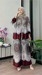 Luxury - Luna setelan celana kulot rayon premium busui friendly