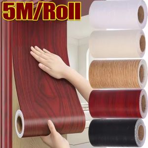 Waterproof Wood Grain Door Frame Sticker Self-adhesive Wallpaper Cabinets Repair Tape Edge Furniture Patches Hole Cover Sticker
