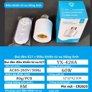 Đui Đèn Thông Minh E27 60W Có Hẹn Giờ Và Điều Khiển Từ Xa Không Dây Cho Bóng Đèn LED 110V 220V Công Tắc Đa Năng Cho Phòng Trẻ Em Phòng Ngủ