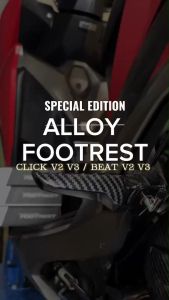 LEGITMOTO CLICK V2  CLICK V3  BEAT FI V2 / V3 SPECIAL EDITION 2PCS ALLOY REAR FOOTREST FORGED CARBON FOR MOTORCYCLE