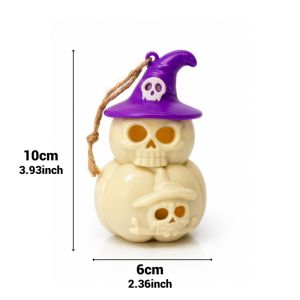 3Pcs Halloween Glowing Jack-o’ Lantern Decorative LED Electronic Eyeballs Night Lights Party Props Creative Skull Hanging Decorations