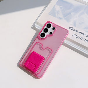 Luxury Card Holder Wallet Pocket Shiny Glitter Case For Samsung Galaxy S26 S25 S24 S23 Plus Ultra Photo Slot Bag Bracket Cover