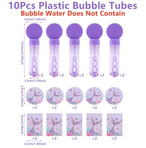10pcs Bubble Soap Bottles Mermaid Stickers Tube Bubble Wand Mermaid Party Gifts for Guests Mermaid Birthday Party Decorations