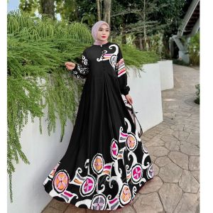 HEART DRESS GAMIS TWILL RAYON CANDI MEKAR GAMIS BATIK CAP PEKALONGAN