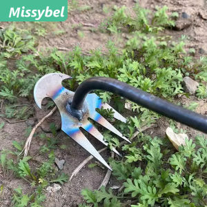 Garden manual root pulling and weeding tool high-quality manganese steel forged weeding machine 4-tooth weeding machine garden weeding rooting loose soil manual weeding weeding machine weeding machine