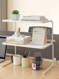 Multi-Layer Office Desk Organizer Rack Metal Bookshelf Storage Shelf Desk Accessory Student Workstation Arrangement Holder