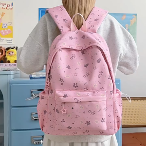 Student Backpack With Star Print Simple And Fashionable Backpack