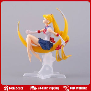 15CM Anime Sailor Moon PVC Doll Girl Toy Cake Decoration Action Figures Model Car Ornament Children Birthday Gift Doll Cartoon Anime Sailor Moon Tsukino Action Figure Wings Toy Doll Cake Decoration Collection Model Girls Gift Toy for Children