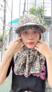 Nón chống nắng Khóa Kéo Giữa chất liệu thun ATI