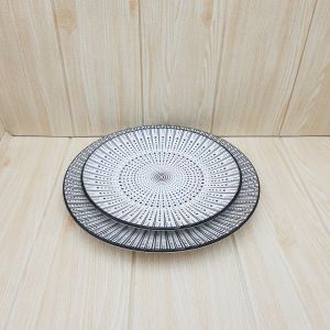 จานเซรามิค จานญี่ปุ่น สีดำ มีให้เลือก 2 ขนาด 8.5 นิ้ว และ 10.3 นิ้ว