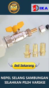 Indogo Nepel Selang 1/2 x 1/2 DRAT LUAR Kuningan - 20x13mm Sambungan SELANG NEPEL
