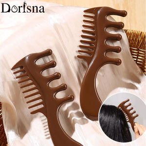 Dorisna หวีอเนกประสงค์การดูแลหนังศีรษะลดผมหลุดร่วงหวีนวดศีรษะหวีกัวซาหวีเมอริเดียนหวีแต่งหนวดฟันกว้างป้องกันไฟฟ้าสถิตย์