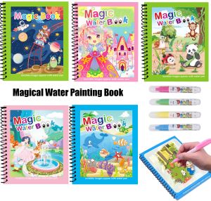 Reusable Magic Watercolor Painting Book Cartoon Animal Kid Drawing Toy Sensory Early Education Puzzle Painting Book For Children