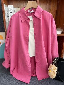 Loose Fit Pure Cotton Long Sleeve Shirt Womens Casual Style Spring Autumn New Arrival Korean Version Slimming Top Coat
