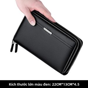 WILLIAMPOLO | Túi Clutch Kinh Doanh Da Thật Đôi Zipper