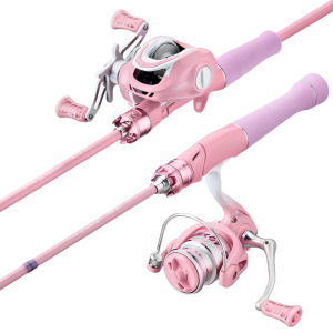 TEBEN | Beginner Friendly Full Set Fishing Rod Light Lure Fishing Pink