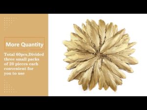 50 PCS Natural Goose Feathers Gold Tipped White Feathers for DIY Wedding Clothing Decorations