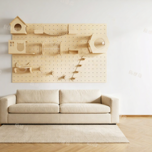 BEIQIVI | Space Saving Small Apartment Real Wood Custom Cat Climber