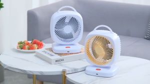 พัดลมตั้งโต๊ะไร้สาย ขนาด 6นิ้ว 3ใบพัด ปรับระดับแรงลม 5 ระดับ ชาร์จ USB Type-C แถมสายชาร์จไปในกล่อง Early Bird1