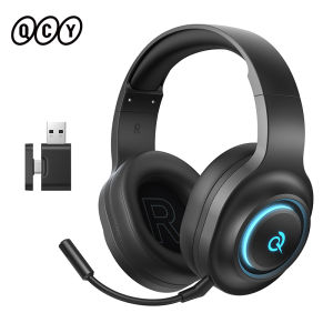 QCY | QCY Heroad V200 Over Ear Headphones 50mm Driver 7.1 Surround Sound Headset Wireless Bluetooth 6.0 Earphones for PC Laptop PS4/5