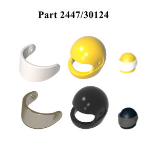 Bricks Parts 2447 30124 30pcs Headwear Accessory Visor For Standard Helmet  DIY Minifigure Head Building Blocks Model Lens Sets