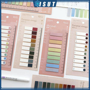 Morandi Color Note Index Sticker Bookmarks Notepad Label Sticker Stationery For Students Label Sticker Sticky Note PET Loose-Leaf Index Stickers