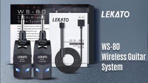 LEKATO 2.4GHz Guitar Wireless Receiver System Wireless Transmitter Receiver For Guitar Bass Rechargeable
