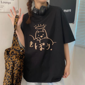 Áo Thun Cotton Tay Ngắn Mùa Hè Cho Nữ Dáng Rộng Phong Cách Hàn Quốc Thiết Kế INS Cảm Giác Nhỏ Thời Trang Hong Kong Áo Trên