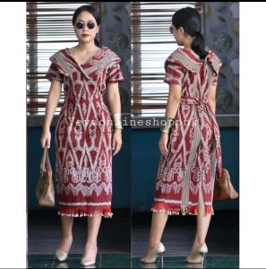 DRESS TENUN TERBARU-BAJU NATAL-BAJU PESTA-BAJU KANTOR-TENUN ETNIC