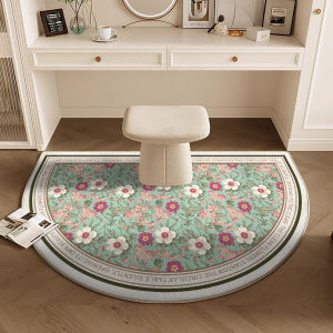 VIKAMA Bathroom Kitchen Carpet Half Round Soft Carpet Bedroom Anti-shedding Floor Mat Living Room Bedside Entryway Floor Mat