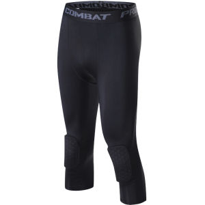Mens Sports 3/4 Cropped Pants Padded Running Leggings Mens Joggers Elastic Compressions Sweatpant Football Basketball Trousers