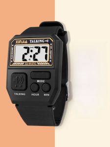 Voice Time Announcing Watch Watch for Visually Impaired Large Voice Speech Watch Middle-Aged and Elderly Square Electronic Watch