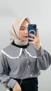 CARLINA - Rania Blouse Kemeja Renda Bordir Atasan Kotak Wanita