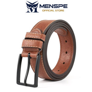 MENSPE Fashion Men’s Belt Business Leisure Belt 120CM Pin Buckle Belt Soft Second-layer Cowhide Waistband Youth Sports Pant Belt Stylish Simple Nice Waistband Durable Belt