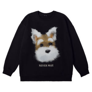 NMAX Oversize Couple Drawstring Printed Long Sleeve Hoodie Street Style Polyester Cotton Blend Casual Wear Spring Autumn