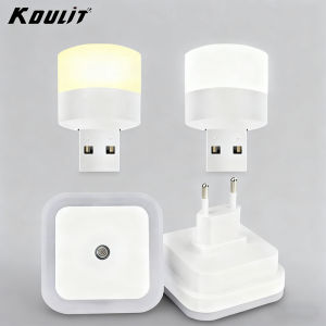 LED Night Light with USB/EU Plug Portable Plug-in Lamp for Indoor Bedroom Car Camping Dimmable Warm White Cool Reading Light